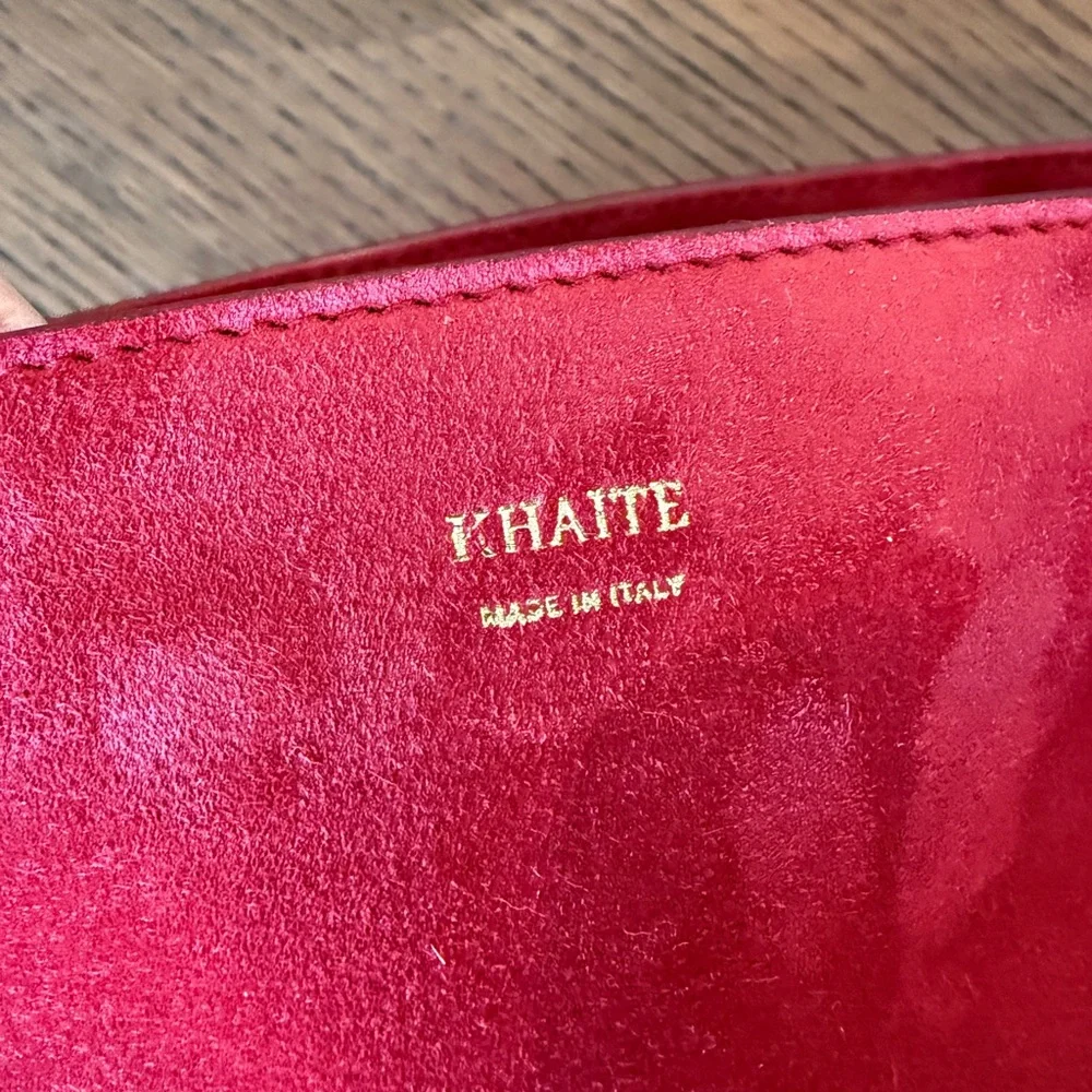 KHAITE Dark Red Suede Clutch NEW - Picture 3 of 7
